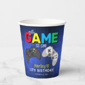 Birthday party over videogame van Cool Fun Papieren Bekers (Voorkant)