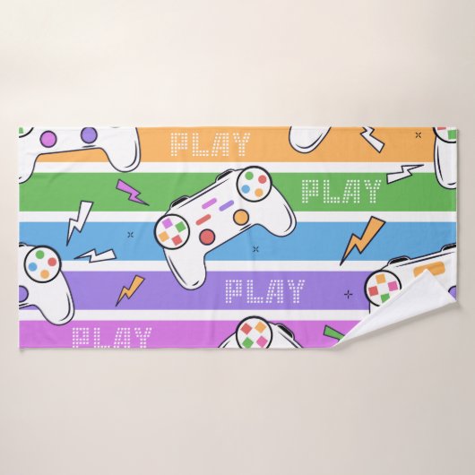 Birthday-party over videospelcontroller badhanddoek (Badhanddoek)