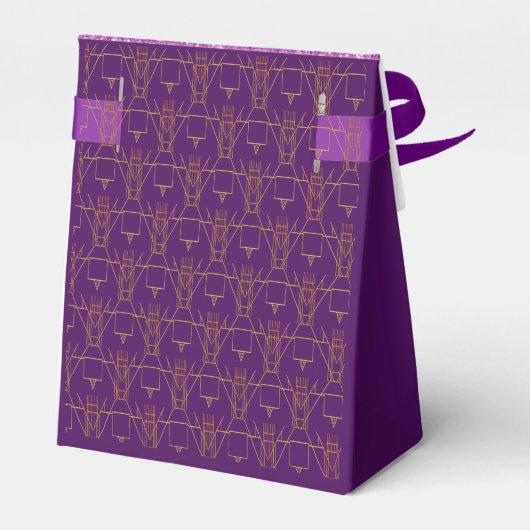 Birthday party paars 1920's art deco glitter bedankdoosjes (Achterkant)