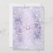 Birthday Party Paarse Silver Winter Wonderland Kaart (Achterkant)