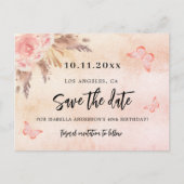 Birthday party pampas butterflies, behalve de datu aankondigingskaart (Voorkant)