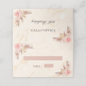 Birthday party pampa's grasbloesems marmer plaatskaartje (Buitenkant ongevouwen)