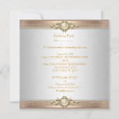 Birthday Party Pearl Coffee Cream Gold chain Kaart (Achterkant)