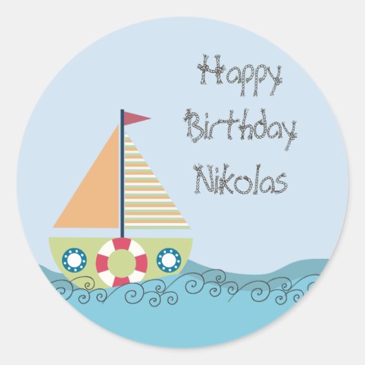Birthday Party Personalized Label Sticker (Voorkant)