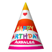 Birthday Party Personalized Name Cool Cute Feesthoedjes (Voorkant)