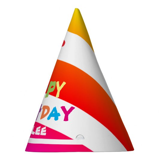 Birthday Party Personalized Name Cool Cute Feesthoedjes (Rechts)