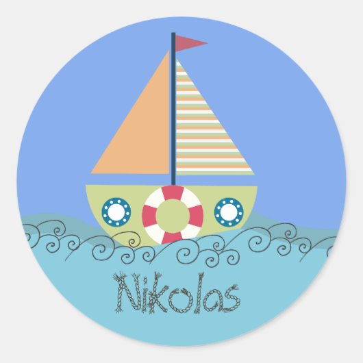 Birthday Party Personalized Name Label Sticker (Voorkant)