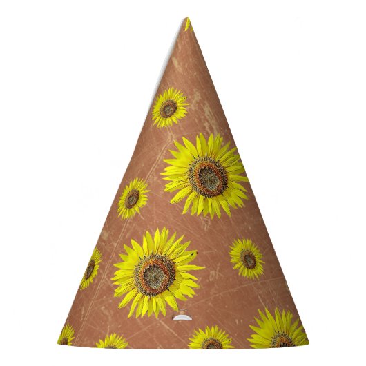 Birthday Party Pet Brown Yellow Sunflower Geacht Feesthoedjes