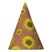 Birthday Party Pet Brown Yellow Sunflower Geacht Feesthoedjes (Rechts)