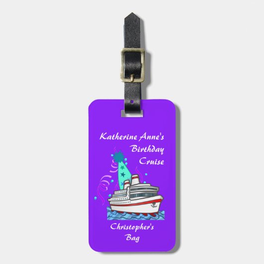 Birthday Party Pet Cruise Bagagelabel (Voorkant verticaal)