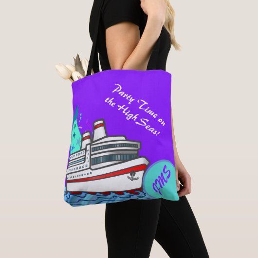 Birthday Party Pet Custom Monogrammed Cruise Tote Bag (Dichtbij)