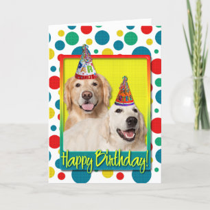 Birthday Party Pet - Golden Retriever Tebow Corona Kaart
