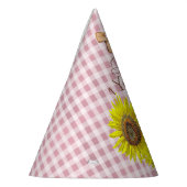 Birthday Party Pet Pink Yellow Sunflower Geacht Feesthoedjes (Links)