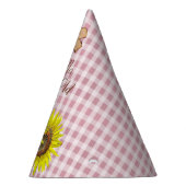 Birthday Party Pet Pink Yellow Sunflower Geacht Feesthoedjes (Rechts)