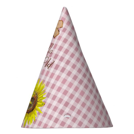 Birthday Party Pet Pink Yellow Sunflower Geacht Feesthoedjes (Rechts)