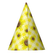 Birthday Party Pet Yellow Gingham Sunflower ThBesc Feesthoedjes (Achterkant)