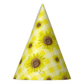 Birthday Party Pet Yellow Gingham Sunflower ThBesc Feesthoedjes (Links)