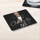 Birthday party photo cheers kartonnen onderzetters (Schuin)