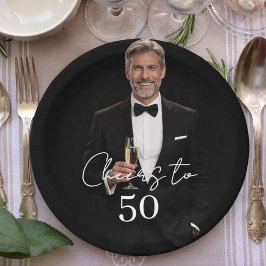 Birthday party photo cheers papieren bordje