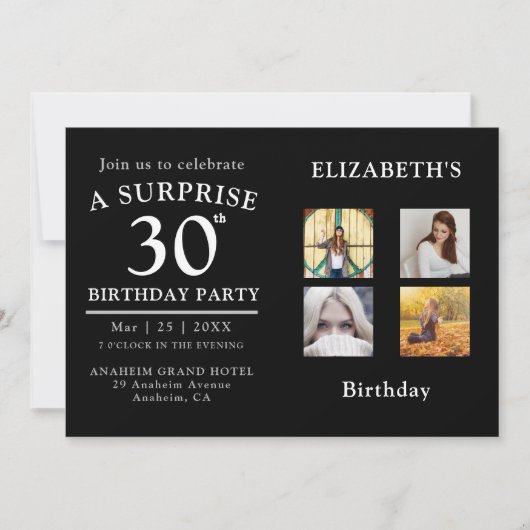 Birthday Party Photo Collage Kaart (Voorkant)