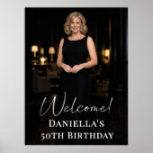 Birthday party photo elegant welcome poster (Voorkant)