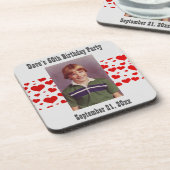 Birthday Party Photo Favor Bier Onderzetter (Linkerzijde)