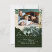 Birthday Party Photo Floral Gold Green Kaart (Voorkant)