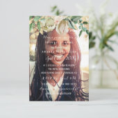 Birthday Party Photo Flowers Brunch Spark Gold Kaart (Staand voorkant)