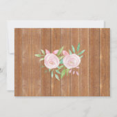 Birthday Party Photo Flowers Rustic Wood Invite Kaart (Achterkant)