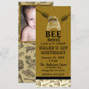 Birthday Party Photo Ticket Honey Beehive Birthday Kaart