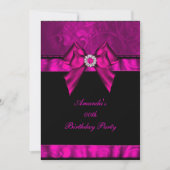 Birthday Party Pink Jewel Bow Afbeelding Kaart (Voorkant)