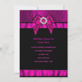 Birthday Party Pink Jewel Bow Afbeelding Kaart (Achterkant)