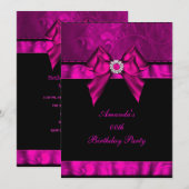 Birthday Party Pink Jewel Bow Afbeelding Kaart (Voorkant / Achterkant)