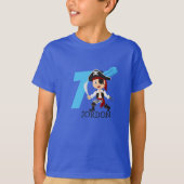 Birthday Party Pirate 7th Name T-Shirt (Voorkant)