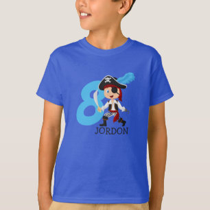Birthday Party Pirate 8th Name T-Shirt
