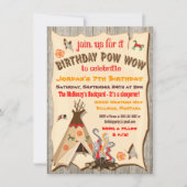 Birthday Party pow Wow Teepee-uitnodigingen Kaart (Voorkant)