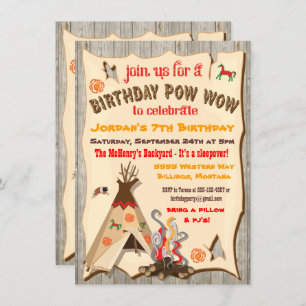 Birthday Party pow Wow Teepee-uitnodigingen Kaart
