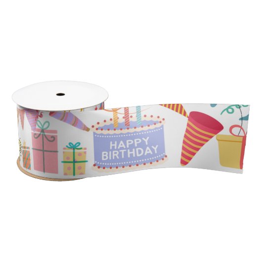 Birthday Party Props Colorful Satijnen Lint (Spoel)