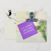 Birthday Party-Queen Anne's Lace op het klembord Kaart (Voorkant / Achterkant)