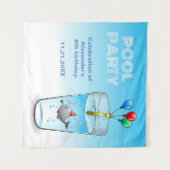 Birthday Party-Ready Whale Wandkleed (Voorkant (horizontaal))