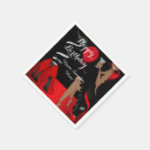 Birthday Party Red Black Shoe High Heels Ethnic Servet (Hoek)