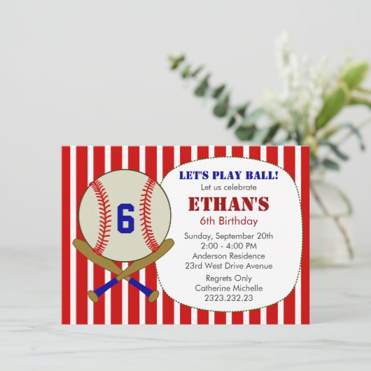Birthday Party - Red, Blue en White Kaart (Staand voorkant)