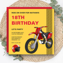 Birthday Party Red Dirt Bike Motocross