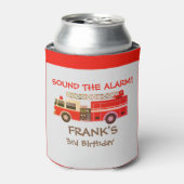 Birthday Party Red Fire Truck Blikjeskoeler (Blikje Voorkant)