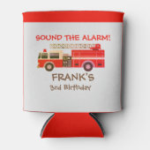 Birthday Party Red Fire Truck Blikjeskoeler (Voorkant)