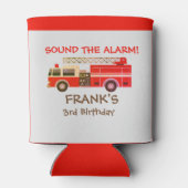 Birthday Party Red Fire Truck Blikjeskoeler (Achterkant)