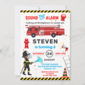 Birthday Party Red Fire Truck Kaart (Voorkant)