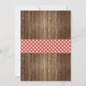 Birthday Party Red Gingham Burlap BBQ Invite Kaart (Achterkant)