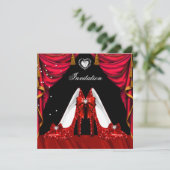 Birthday Party Red Gold Shoes Kaart (Staand voorkant)