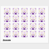 Birthday Party Red Hair Princess in Purple Vierkante Sticker (Vel)